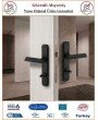 Trendhomm Prizma Aynalı İç Kapı Kolu - Mat Siyah - Wc Banyo - Sağ