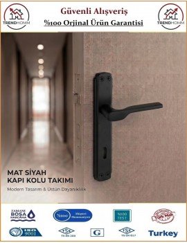Trendhomm Sedir Aynalı İç Kapı Kolu - Mat Siyah - Oda