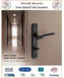 Trendhomm Sedir Aynalı İç Kapı Kolu - Mat Siyah - Wc Banyo - Sol