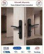 Trendhomm Sedir Aynalı İç Kapı Kolu - Mat Siyah - Wc Banyo - Sol