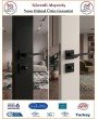 Trendhomm Sedir Rozetli İç Oda Kapı Kolu - Mat Siyah - Wc Banyo