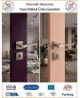 Trendhomm Sedir Rozetli İç Oda Kapı Kolu - Parlak Nikel - Oda