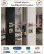 Trendhomm Bravo Rozetli İç Oda Kapı Kolu - Nikel Saten - Oda