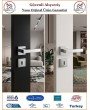 Trendhomm Lama Rozetli İç Oda Kapı Kolu - Nikel Saten - Oda