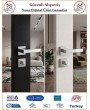 Trendhomm Lama Rozetli İç Oda Kapı Kolu - Nikel Saten - Wc Banyo