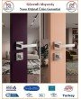 Trendhomm Lama Rozetli İç Oda Kapı Kolu - Nikel Saten - Wc Banyo