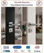 Trendhomm Prizma Rozetli İç Oda Kapı Kolu - Parlak Nikel - Oda