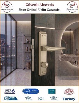 Sofuoğlu Uzay Aynalı Kapı Kolu - Nikel Saten - Wc Banyo - Sağ
