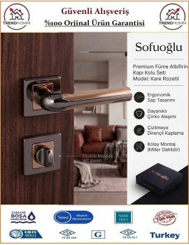 Sofuoğlu Volga Rozetli Kapı Kolu - Füme Albifirin - Wc Banyo Sofuoğlu Volga Rozetli Kapı Kolu - Füme Albifirin - Wc Banyo