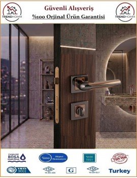 Sofuoğlu Volga Rozetli Kapı Kolu - Füme Albifirin - Wc Banyo