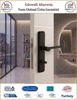 Sofuoğlu Zara Aynalı Kapı Kolu - Mat Siyah - Wc Banyo - Sağ